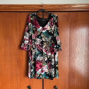 NWT Connected Apparel Black V-neck Dress